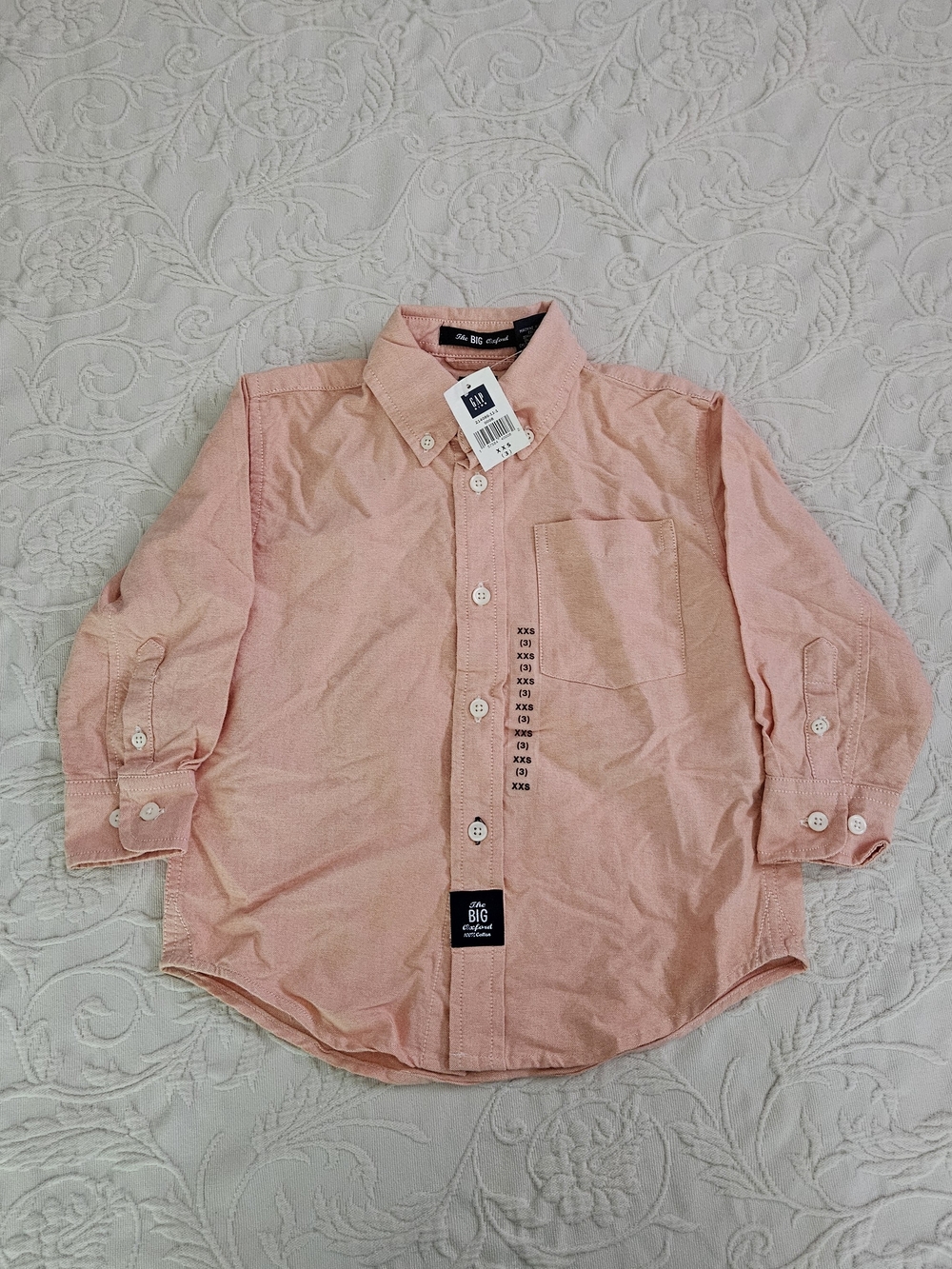 Gap Button-Down Long Sleeve Shirt - Light Orange